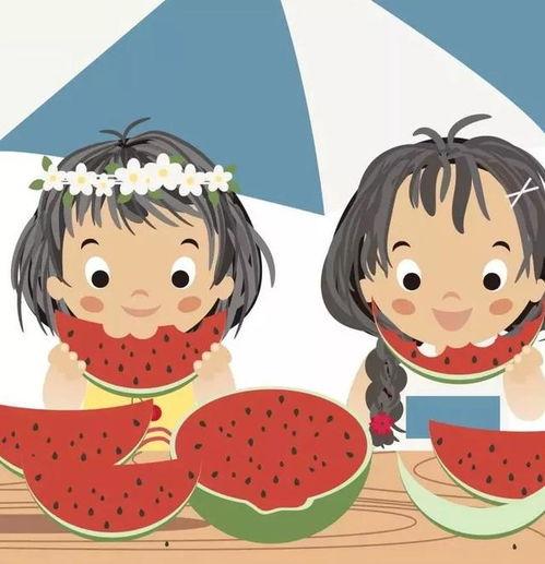 胖妞吃瓜头像卡通